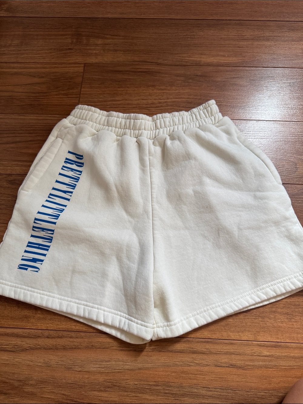 PrettyLittleThing Cream Fleece-Lined Elastic Waist Shorts